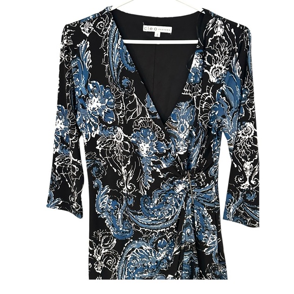 🌻 Cleo Petites Faux Floral Paisley Pattern Dress #323 - Picture 9 of 15